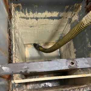 Grease trap filled with grease before cleaning